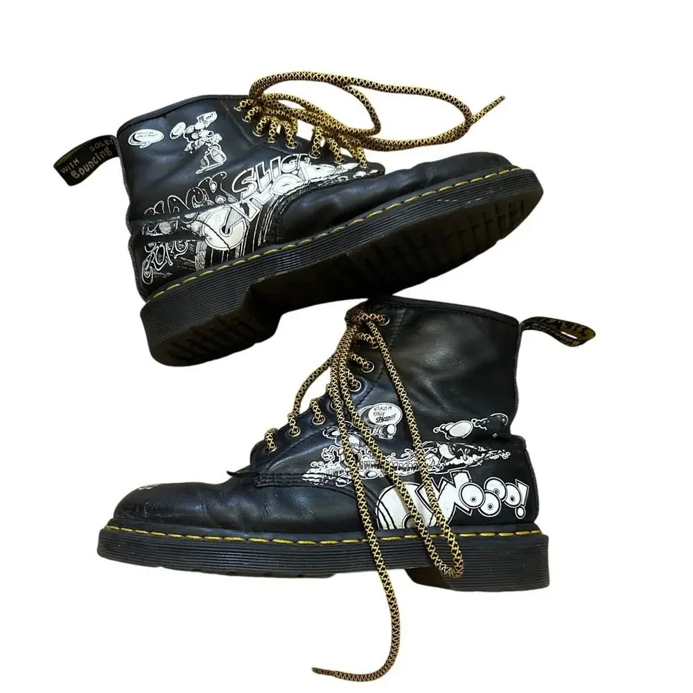 Dr Martens Rick Griffin Boots Black Size M7 W8